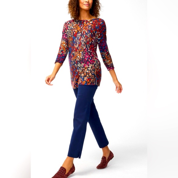 Chico's Sweaters - Chico's Womens Sweater Touch of Cashmere Animal Rejoice Pullover Size 3